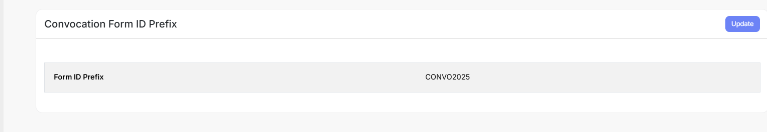 Convocation Form ID prefix